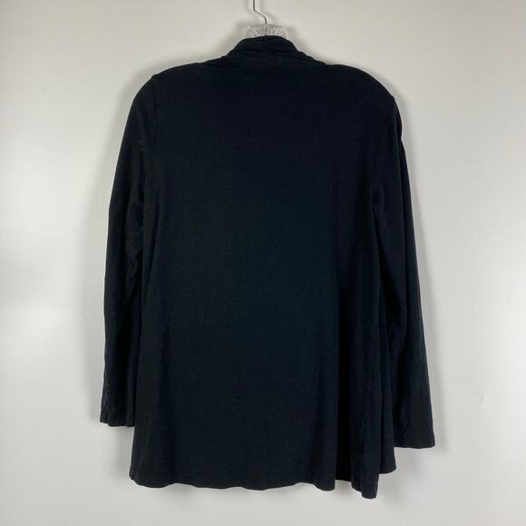 Lauren Ralph Lauren Black Waterfall Lightweight Cardigan Sweater Womens Sz Large - Picture 8 of 10
